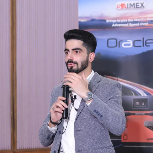 Pranav Mehta speaking at a conference